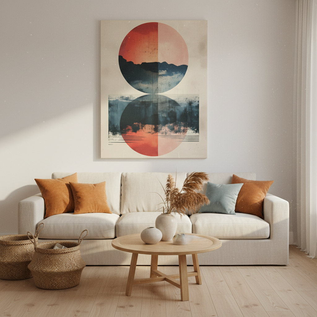 Abstract Sunset Reflection Matte Canvas Wall Art