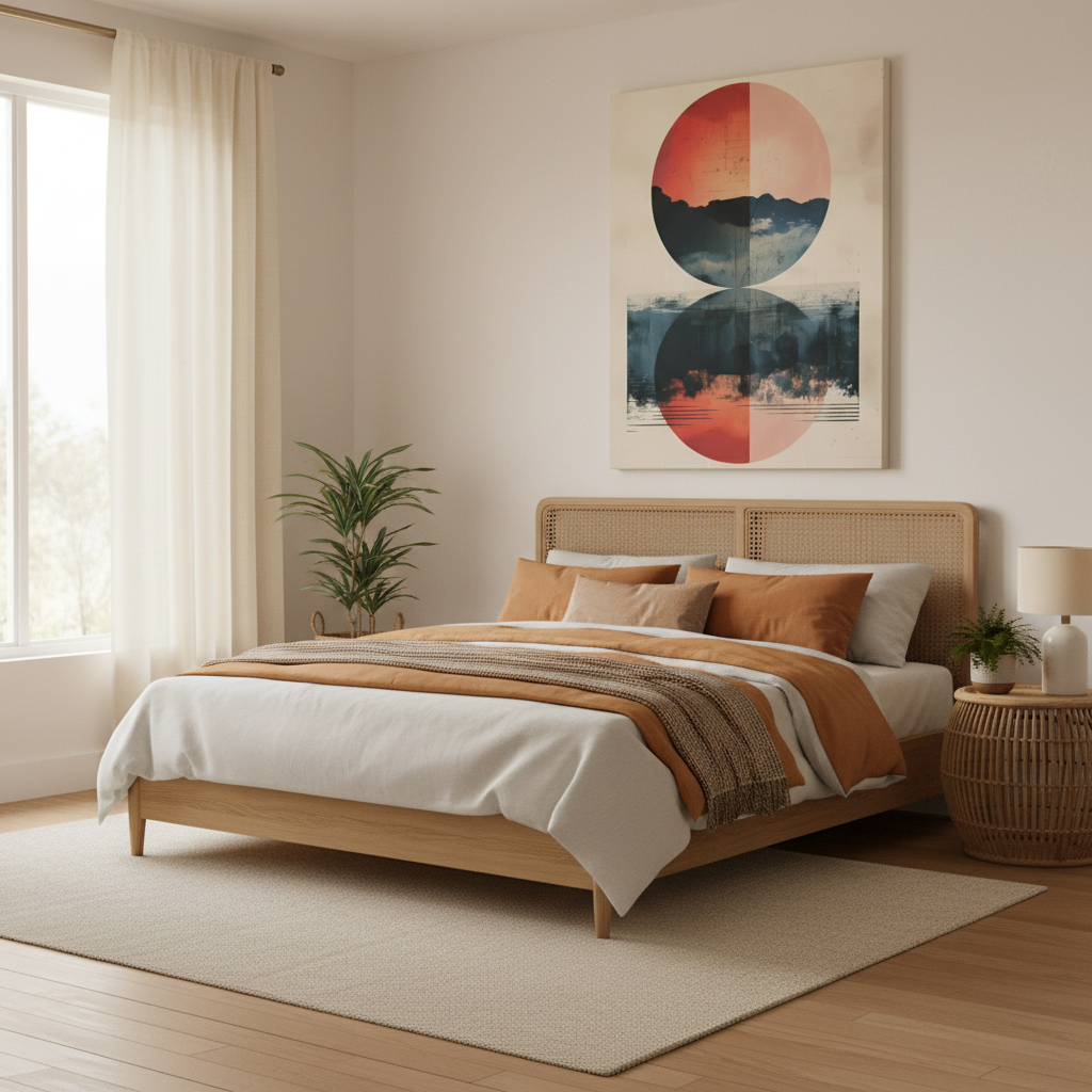 Abstract Sunset Reflection Matte Canvas Wall Art