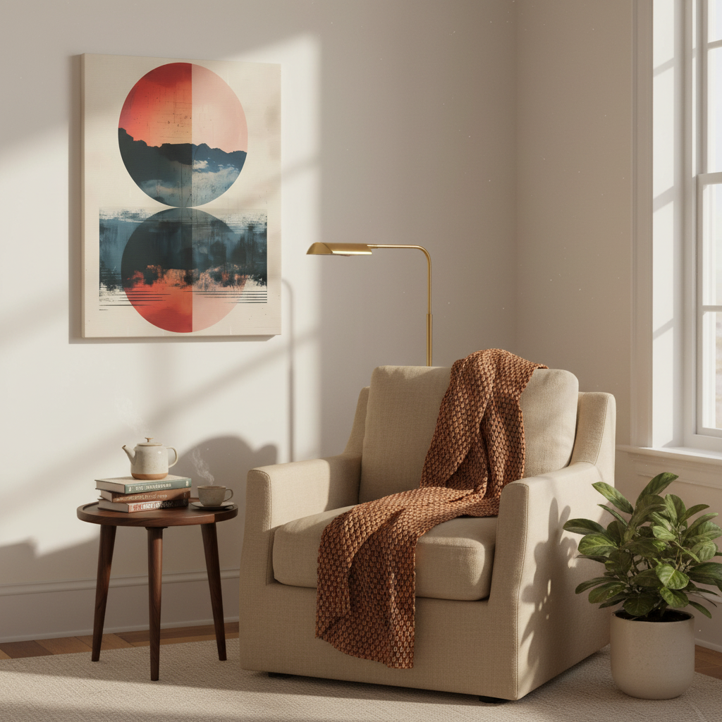 Abstract Sunset Reflection Matte Canvas Wall Art
