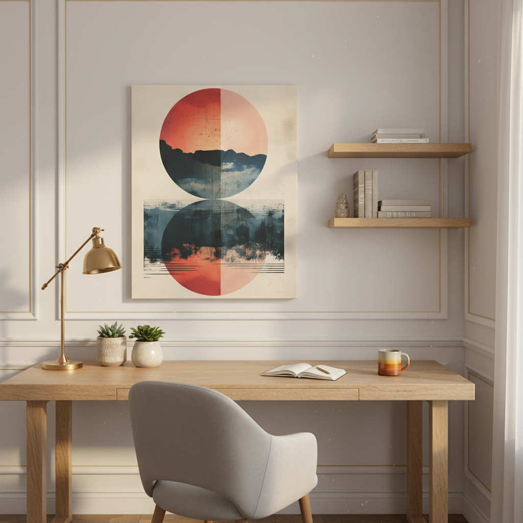 Abstract Sunset Reflection Matte Canvas Wall Art