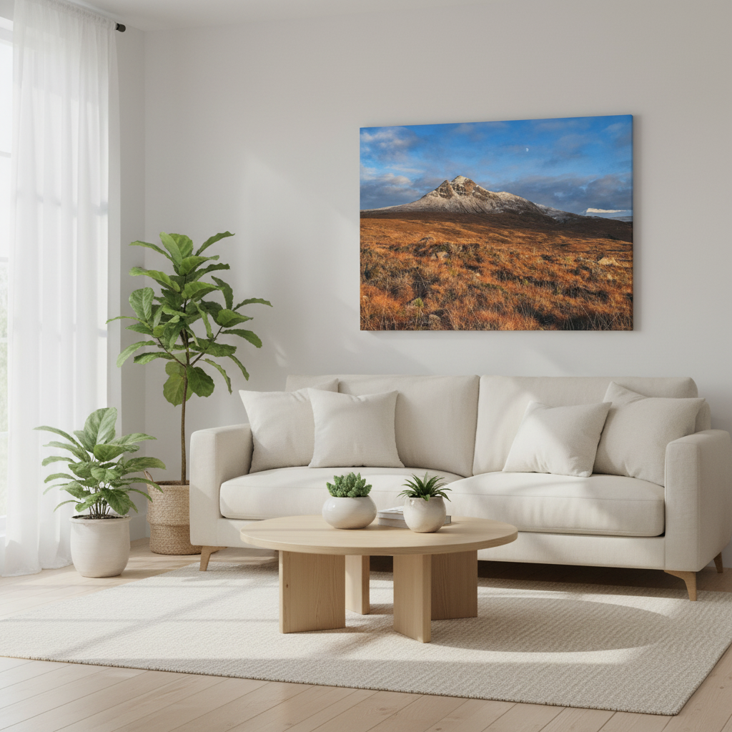 Achiltibuie Sunset Canvas Print – By Photographer Fergus King | Scottish Highlands Coastal & Mountain Wall Art