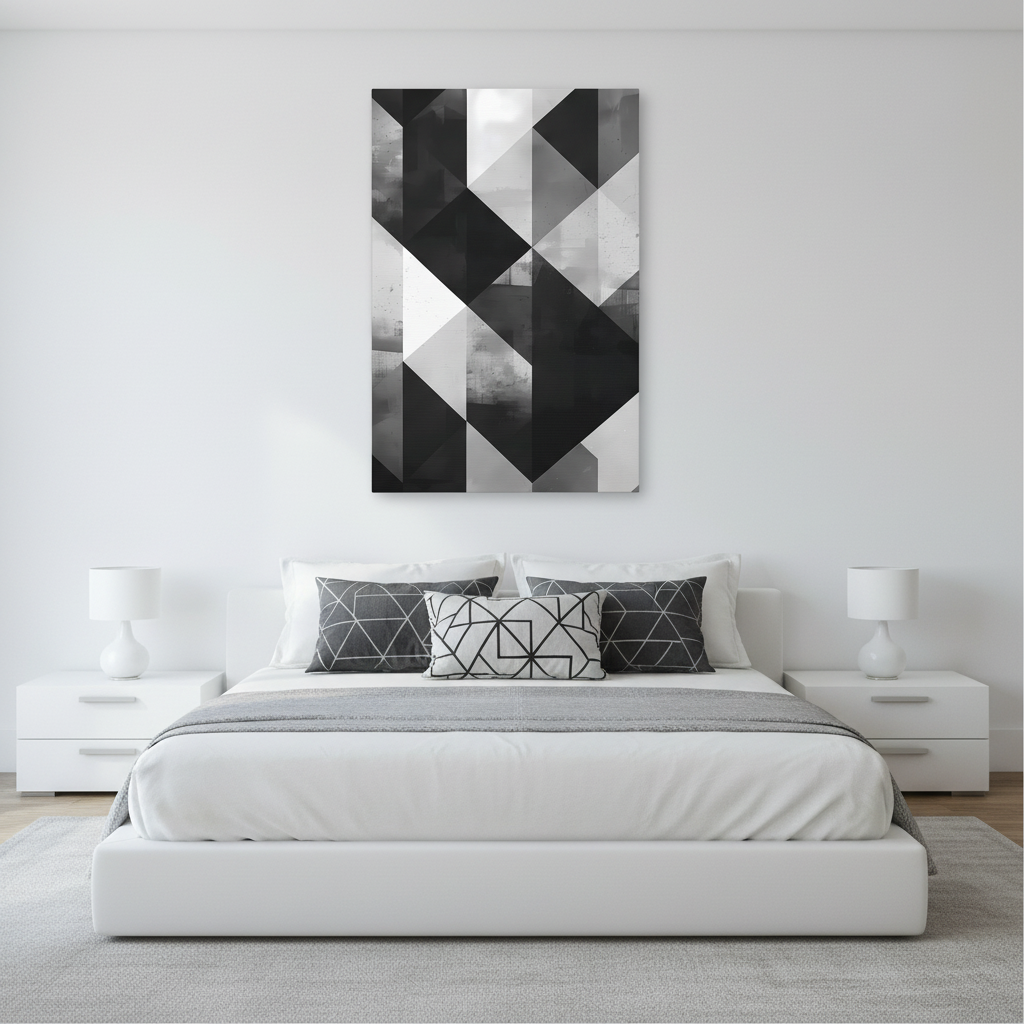 Architectural Balance — Monochrome Abstract Geometric Print