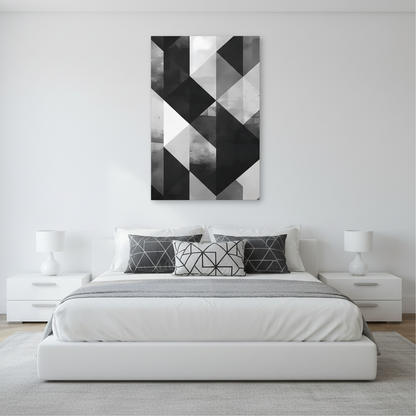Architectural Balance — Monochrome Abstract Geometric Print