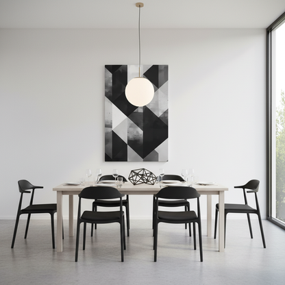 Architectural Balance — Monochrome Abstract Geometric Print