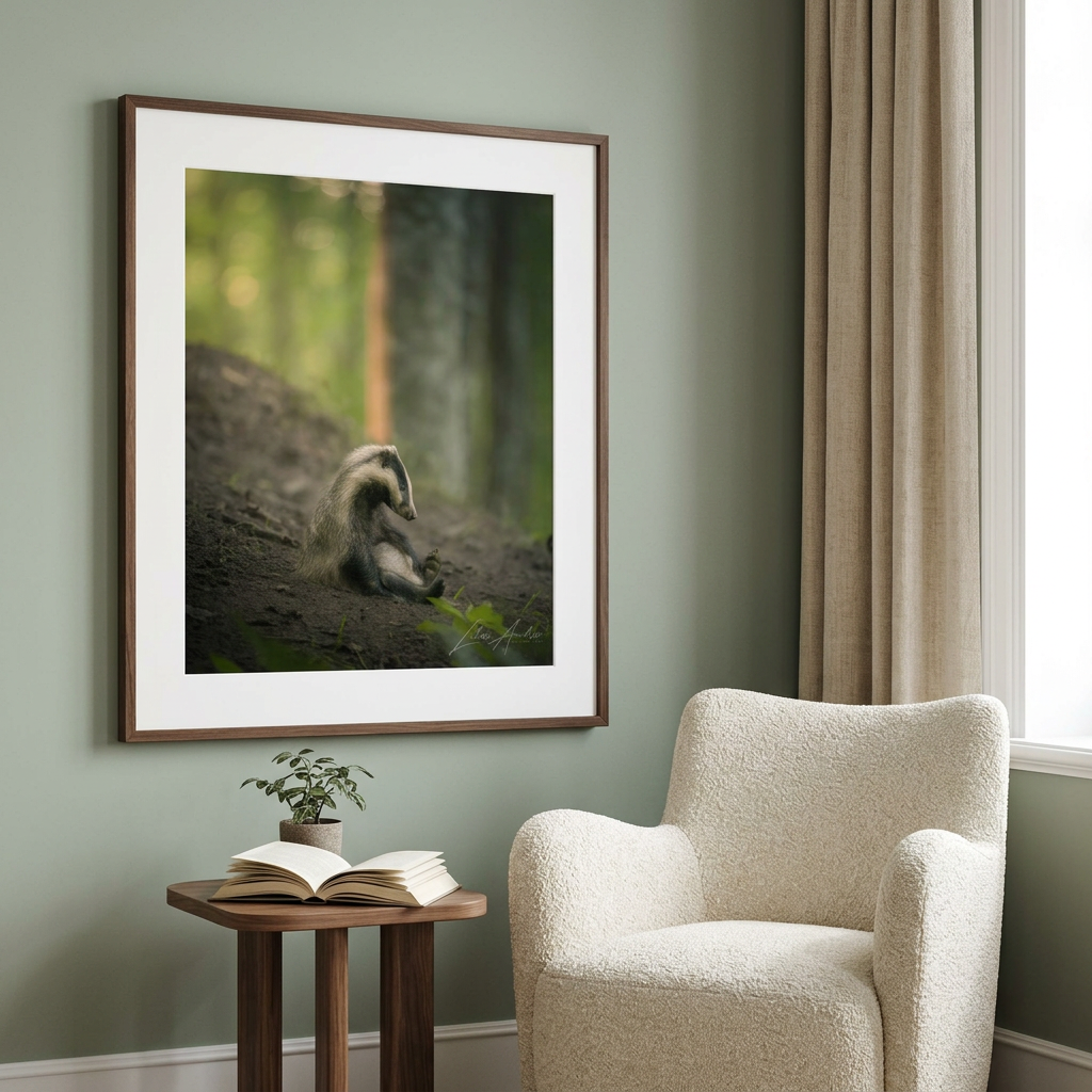 Exhausted Badger Cub Fine Art Print | By Photographer Lukas Andersen