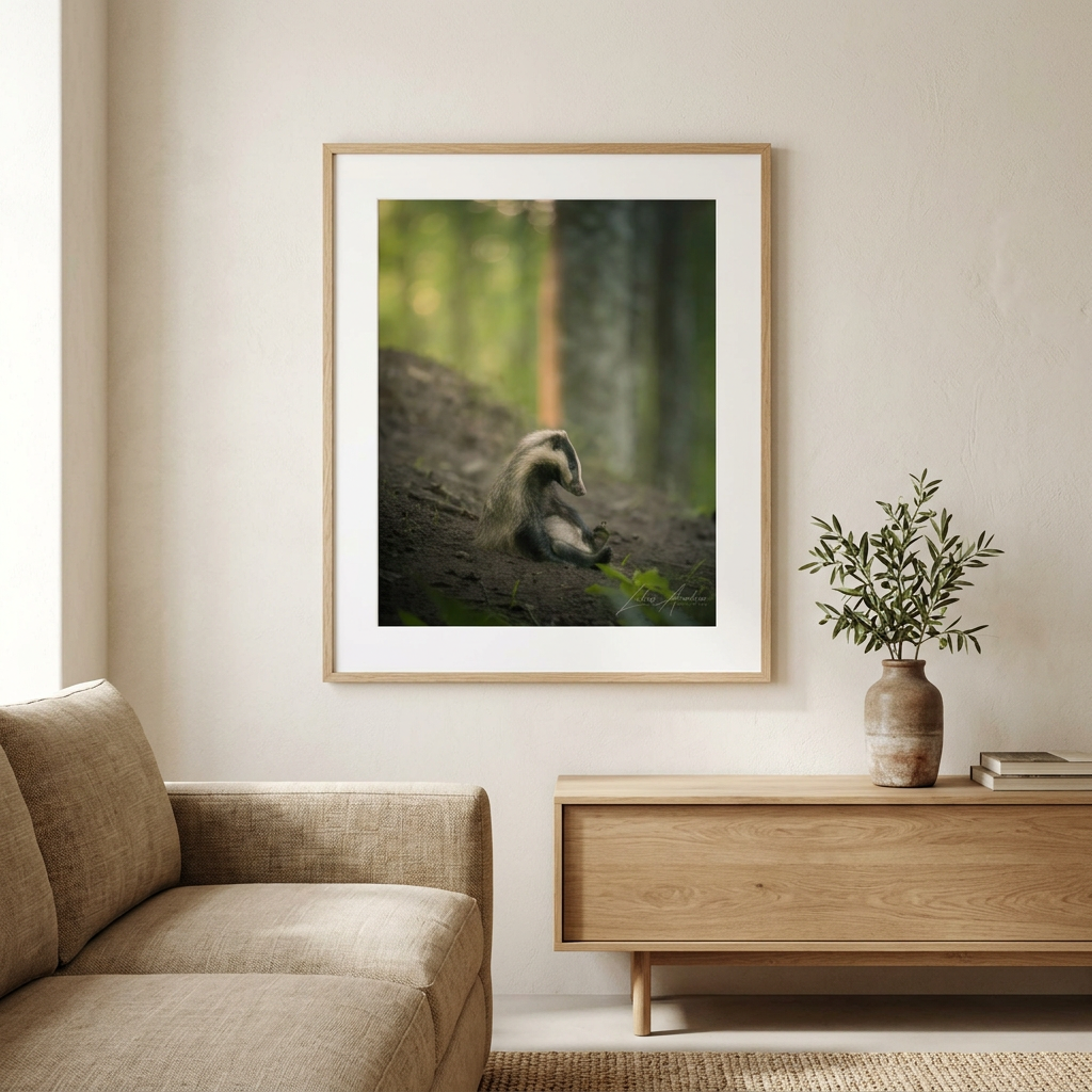 Exhausted Badger Cub Fine Art Print | By Photographer Lukas Andersen
