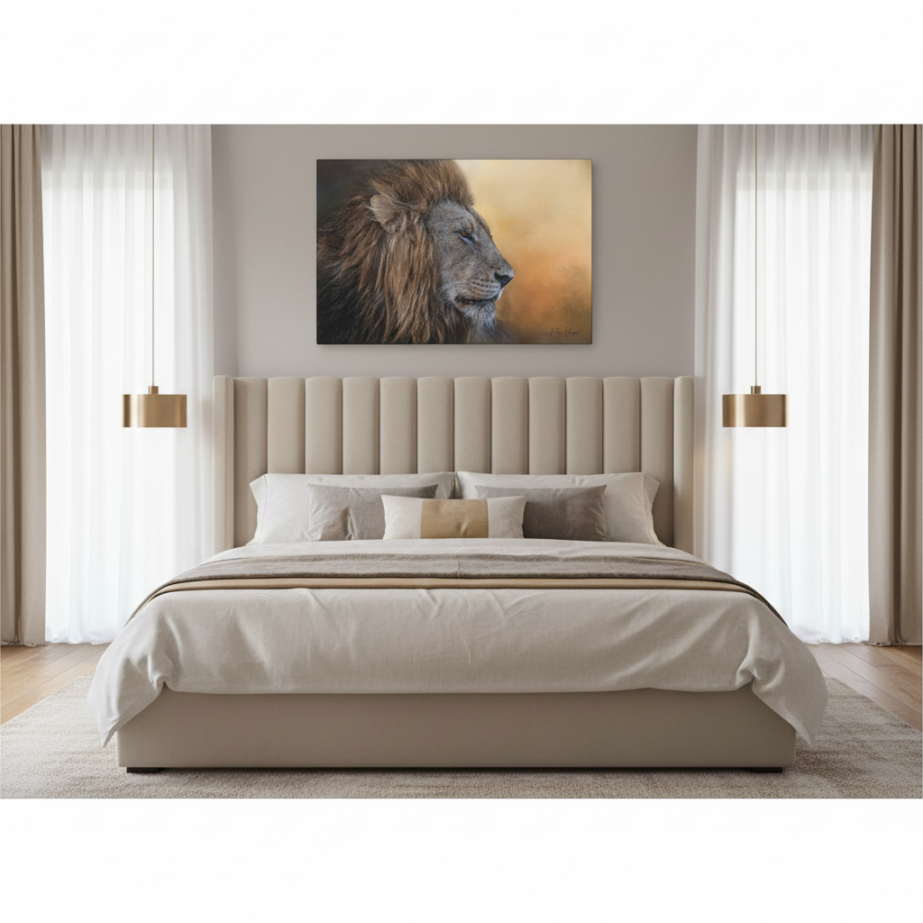 The Watchful King – Close‑Up Male Lion by Photographer Patsy Weingart