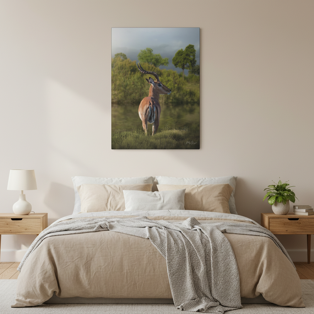 Silent Watch – Impala at the Water’s Edge by Photographer Patsy Weingart