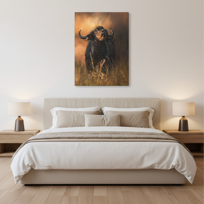 Cape Buffalo in Long Grass at Dusk – By Photographer Patsy Weingart