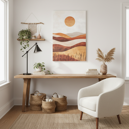Boho Landscape Canvas Wall Art, Modern Home Decor