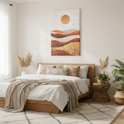 Boho Landscape Canvas Wall Art, Modern Home Decor