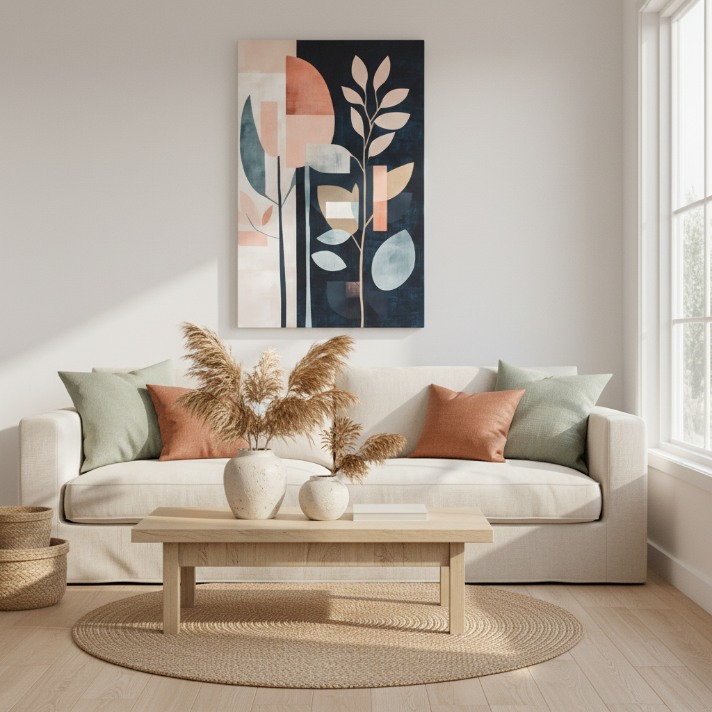Botanical Abstract Matte Canvas Wall Art – Stretched 1.25"