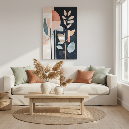 Botanical Abstract Matte Canvas Wall Art – Stretched 1.25"