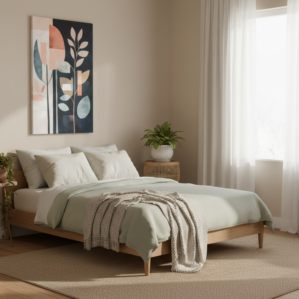 Botanical Abstract Matte Canvas Wall Art – Stretched 1.25"