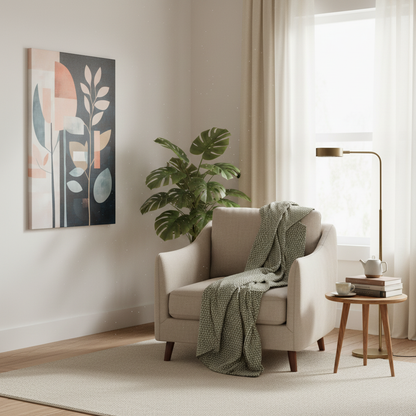 Botanical Abstract Matte Canvas Wall Art – Stretched 1.25"