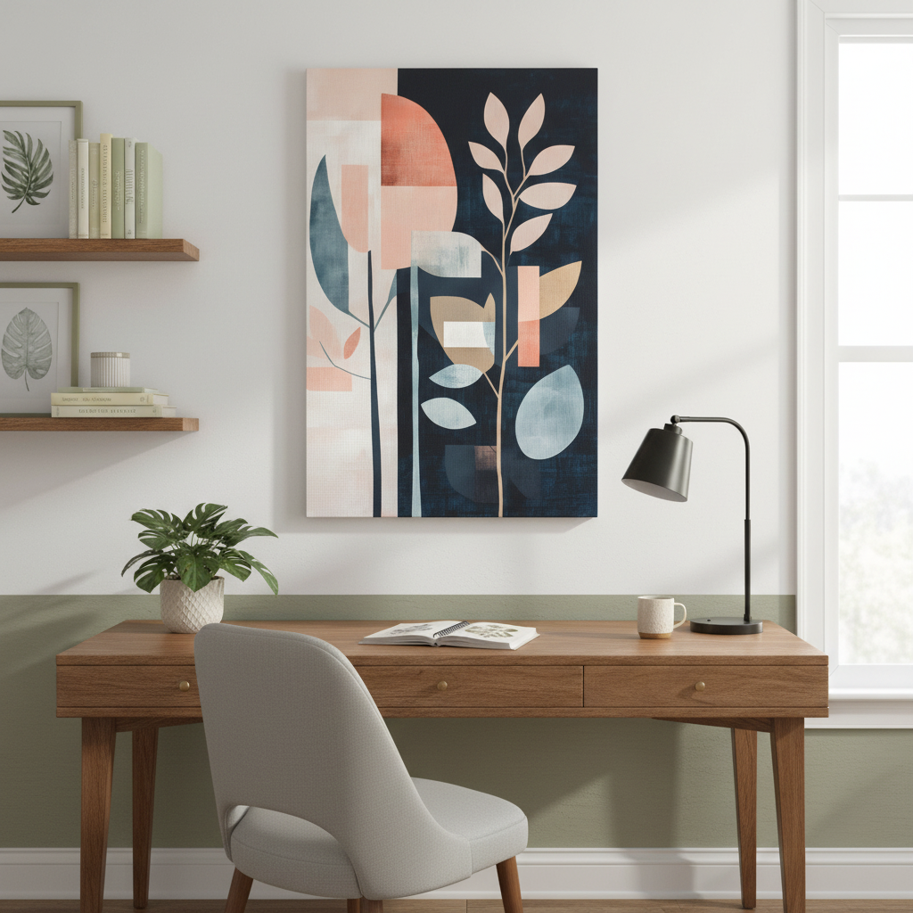 Botanical Abstract Matte Canvas Wall Art – Stretched 1.25"