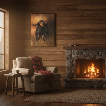 Cape Buffalo in Long Grass at Dusk – By Photographer Patsy Weingart