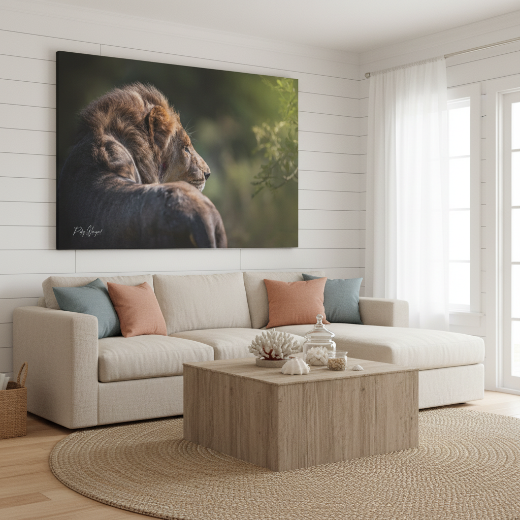 Lion in the Sun’s Glow – By Photographer Patsy Weingart