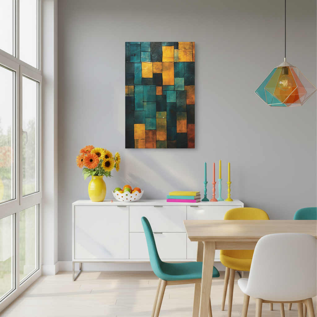 Colorful Abstract Canvas Art Print, Modern Home Decor