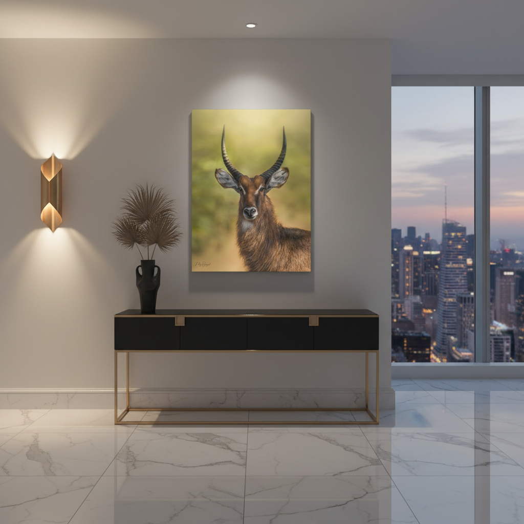 Waterbuck Portrait at Dusk – By Photographer Patsy Weingart