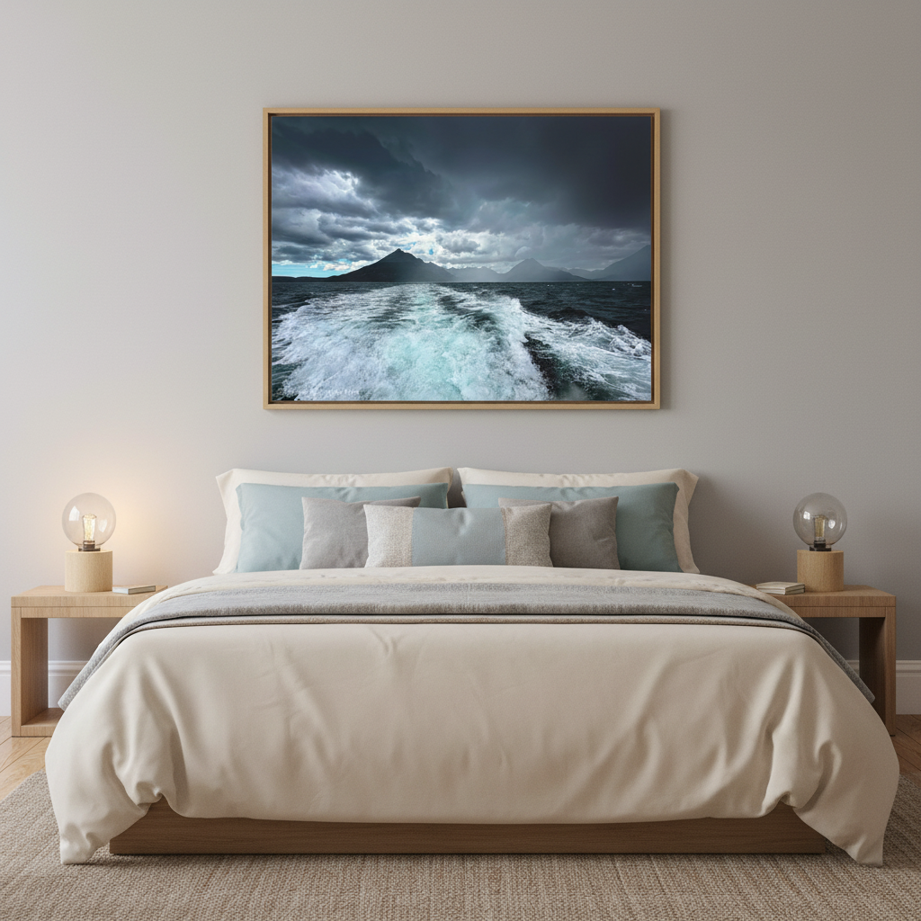 Cuillin Mountains Seascape – Canvas Print by Photographer Fergus King