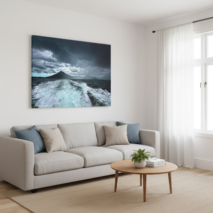 Cuillin Mountains Seascape – Canvas Print by Photographer Fergus King