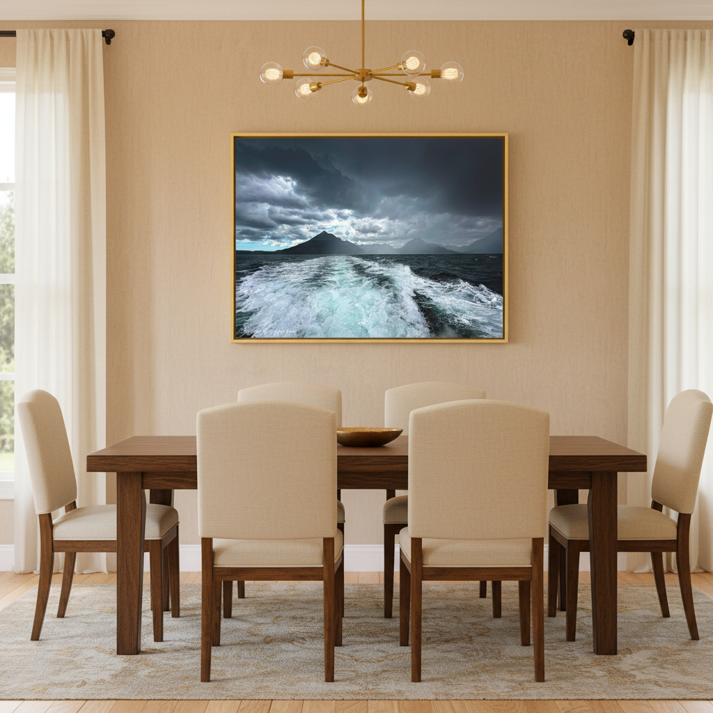 Cuillin Mountains Seascape – Canvas Print by Photographer Fergus King