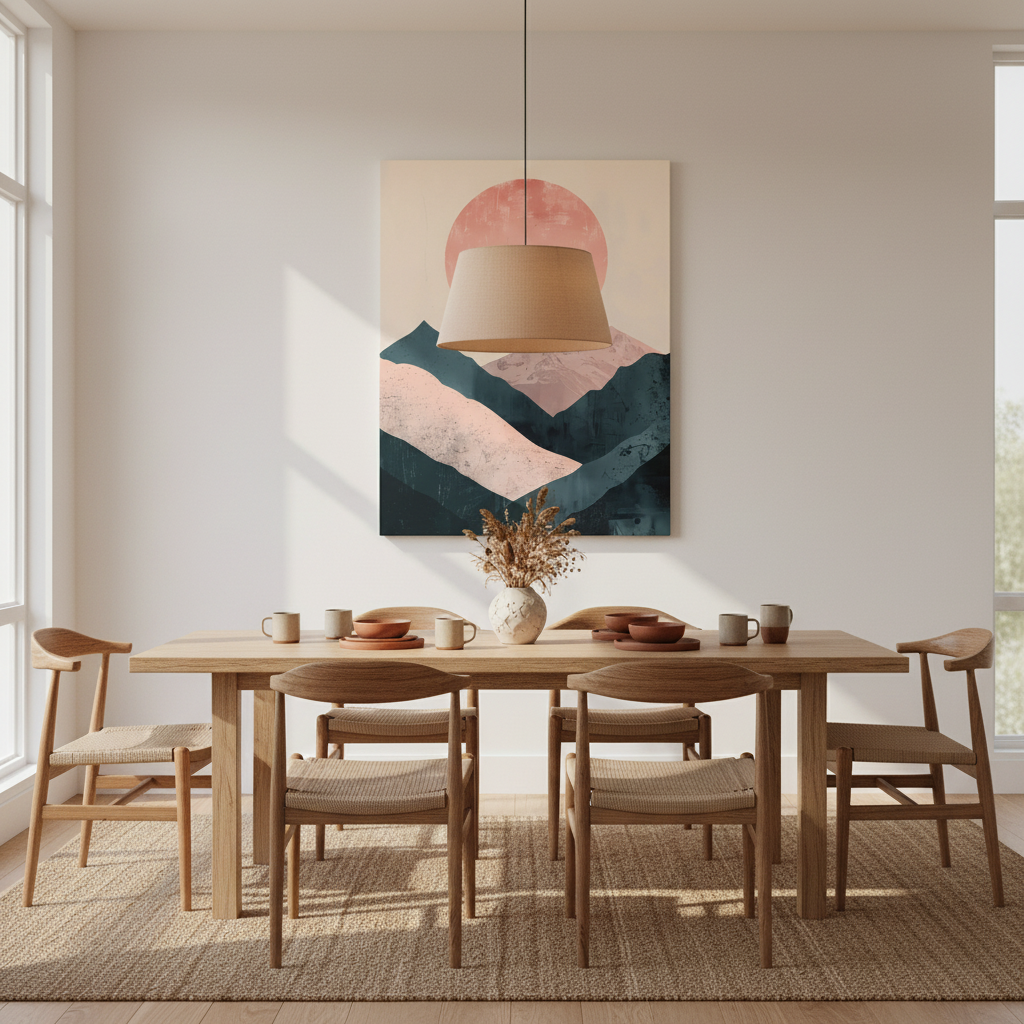 Desert Serenity Canvas Art: Dusty Rose Mountain Sunset