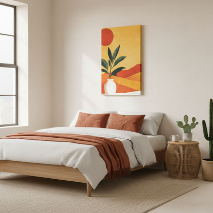 Desert Sun Plant Canvas — Matte Stretched Wall Art