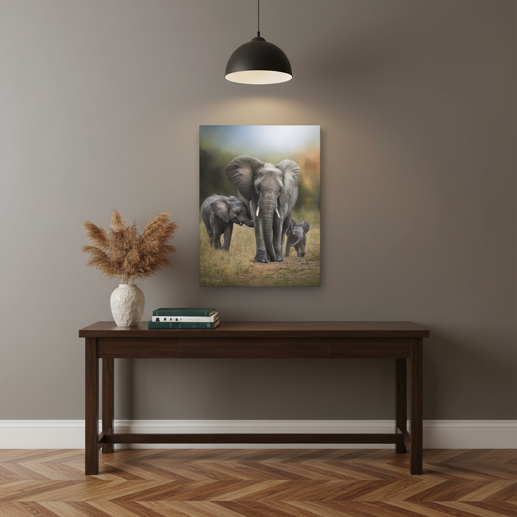 Elephant Family on the Path – By Photographer Patsy Weingart