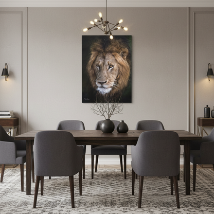 Male Lion Close‑Up in Shadow – By Photographer Patsy Weingart