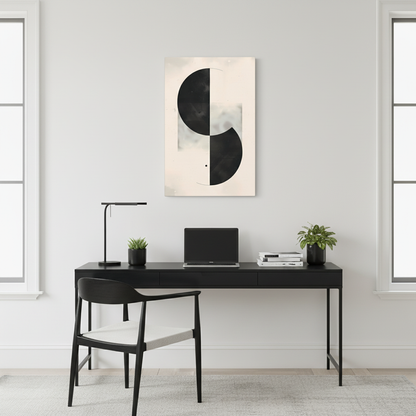 Duality — Black and White Abstract Circle Poster