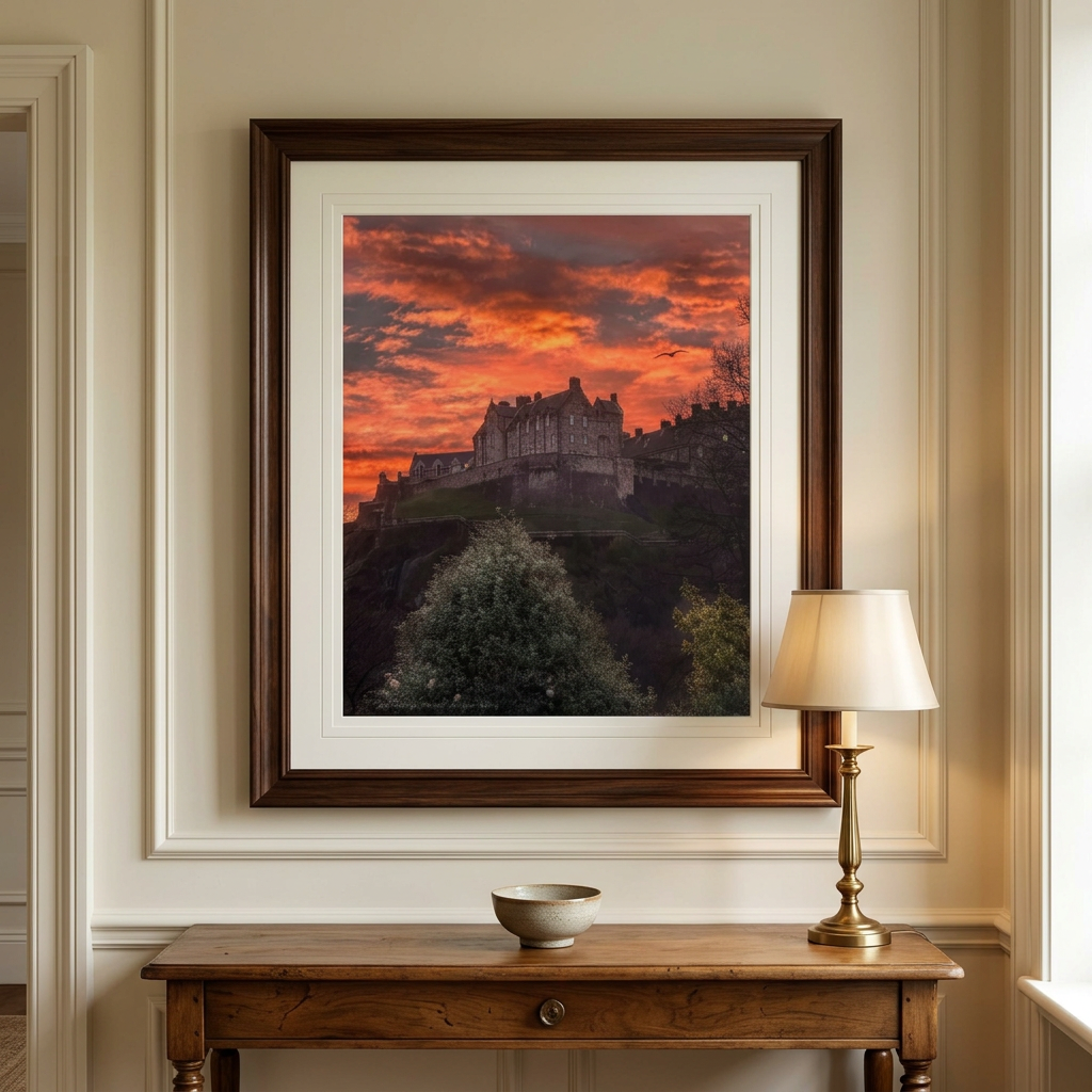 Edinburgh Castle at Sunset Fine Art Print by Photographer Fergus King