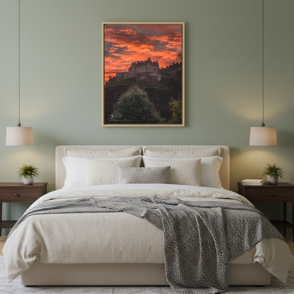 Edinburgh Castle Sunset canvas print – By photographer Fergus King