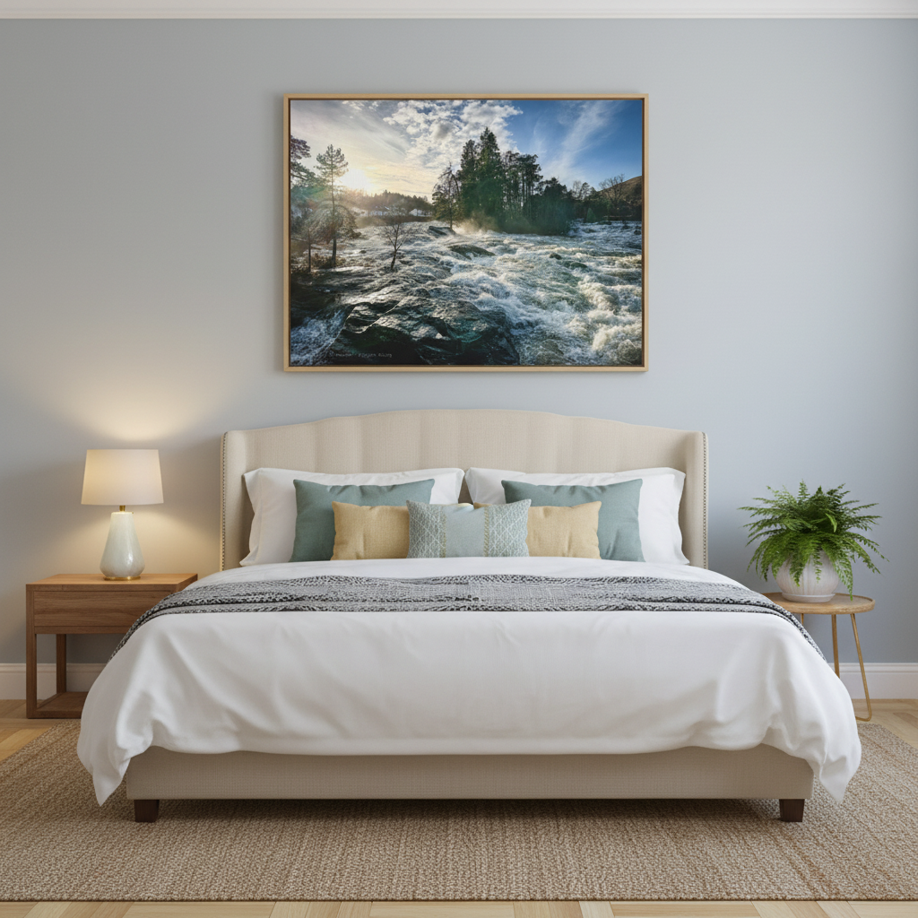 Falls of Dochart Sunset Canvas Print – By Photographer Fergus King