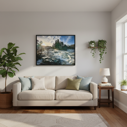 Falls of Dochart Sunset Canvas Print – By Photographer Fergus King
