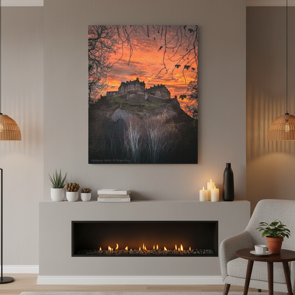 Featured Photographers collection card - detailed Edinburgh Castle canvas mockup