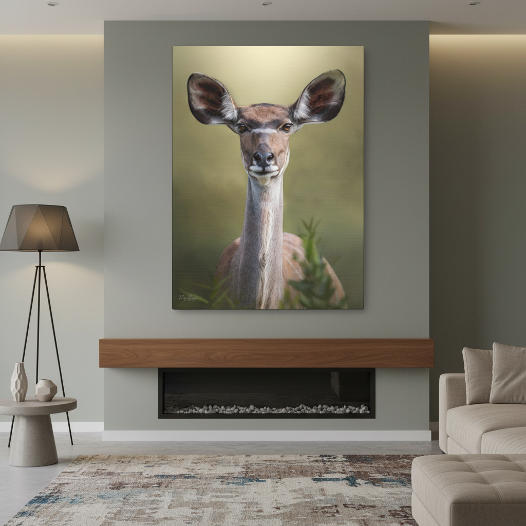 Ears of the Plains – Kudu Portrait by Photographer Patsy Weingart
