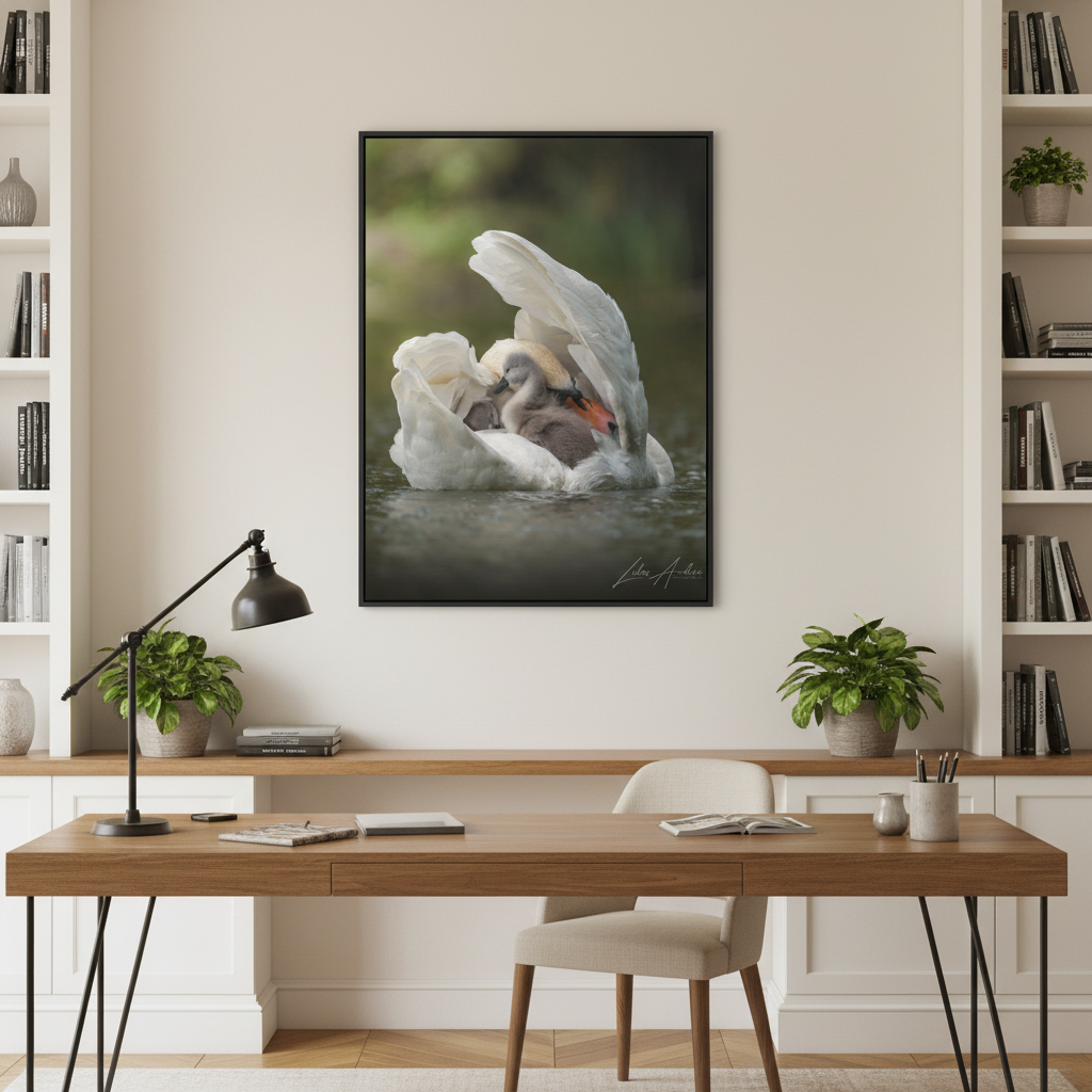 Swan Sheltering Two Cygnets – By Photographer Lukas Andersen
