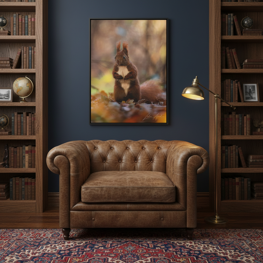 Red Squirrel Among Autumn Leaves – By Photographer Lukas Andersen
