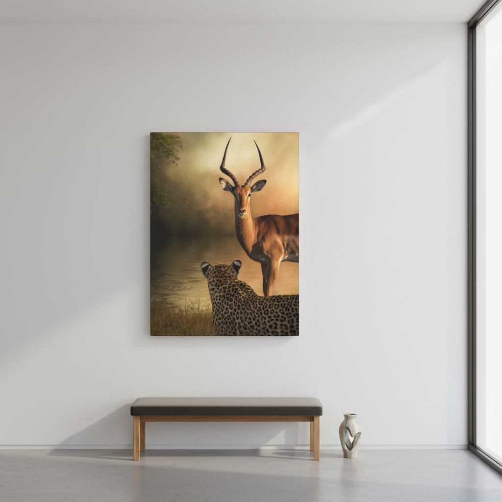 Leopard and Kudu at Dusk – By Photographer Patsy Weingart