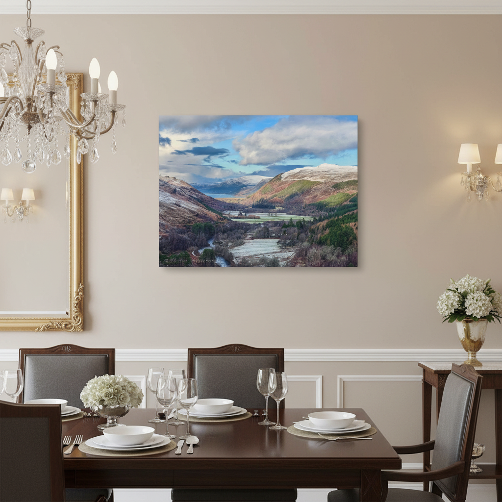 Strath More Canvas Print – By Photographer Fergus King l Scottish Highland Valley Wall Art