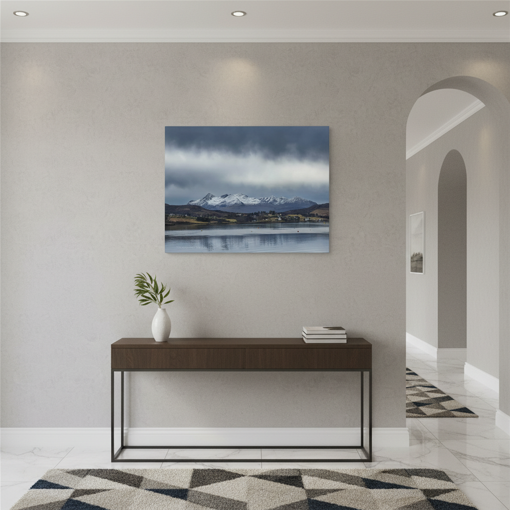 The Cuillins Canvas Print – By Photographer Fergus King l Scottish Highlands Seascape Wall Art