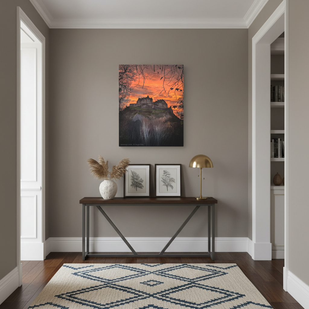 Edinburgh Castle Sunset - Matte Canvas Print By Photographer Fergus King