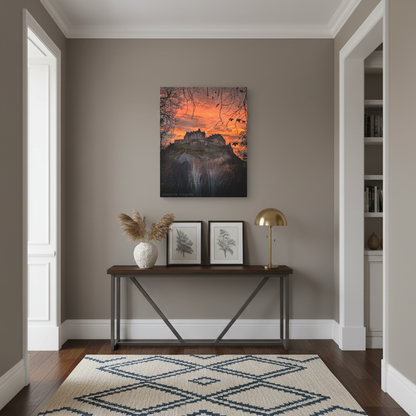 Edinburgh Castle Sunset - Matte Canvas Print By Photographer Fergus King