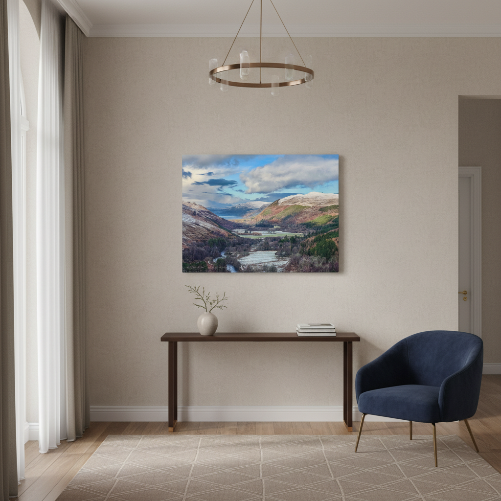 Strath More Canvas Print – By Photographer Fergus King l Scottish Highland Valley Wall Art