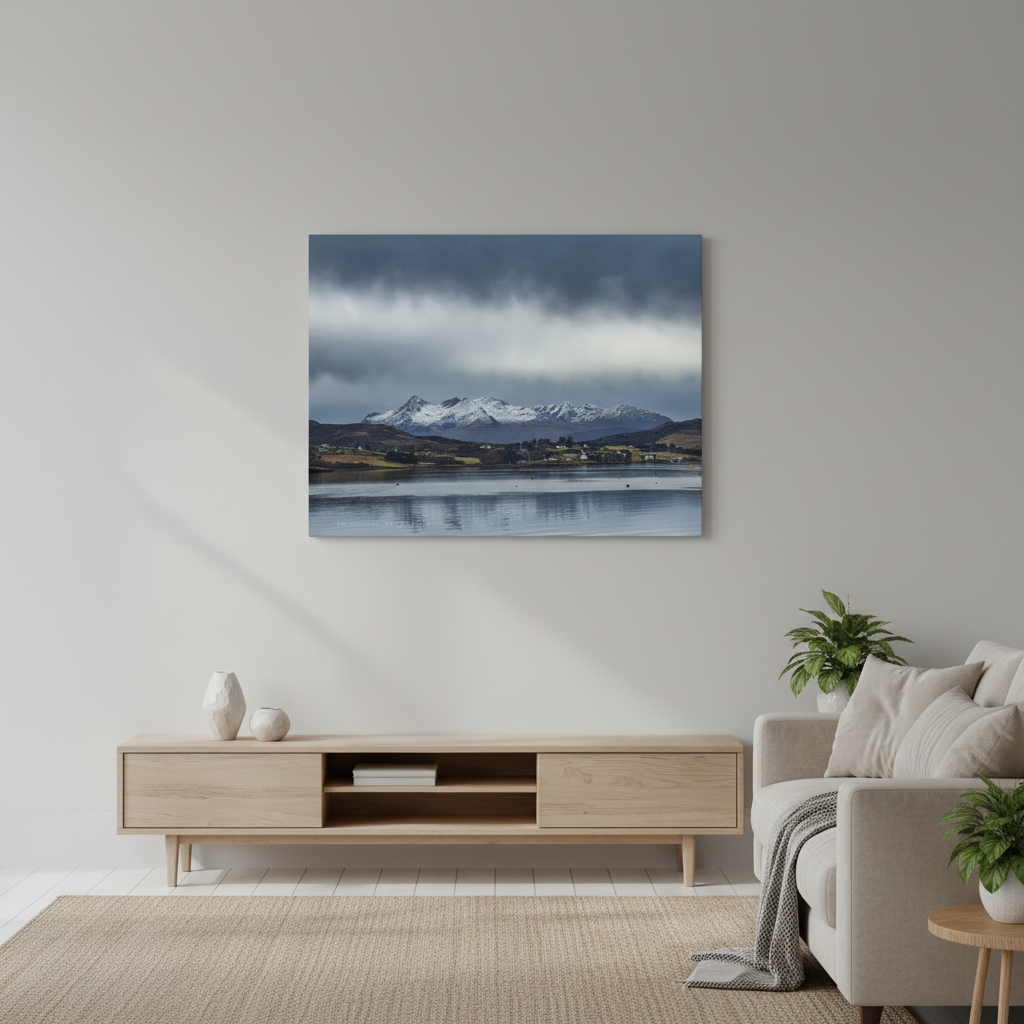 The Cuillins Canvas Print – By Photographer Fergus King l Scottish Highlands Seascape Wall Art