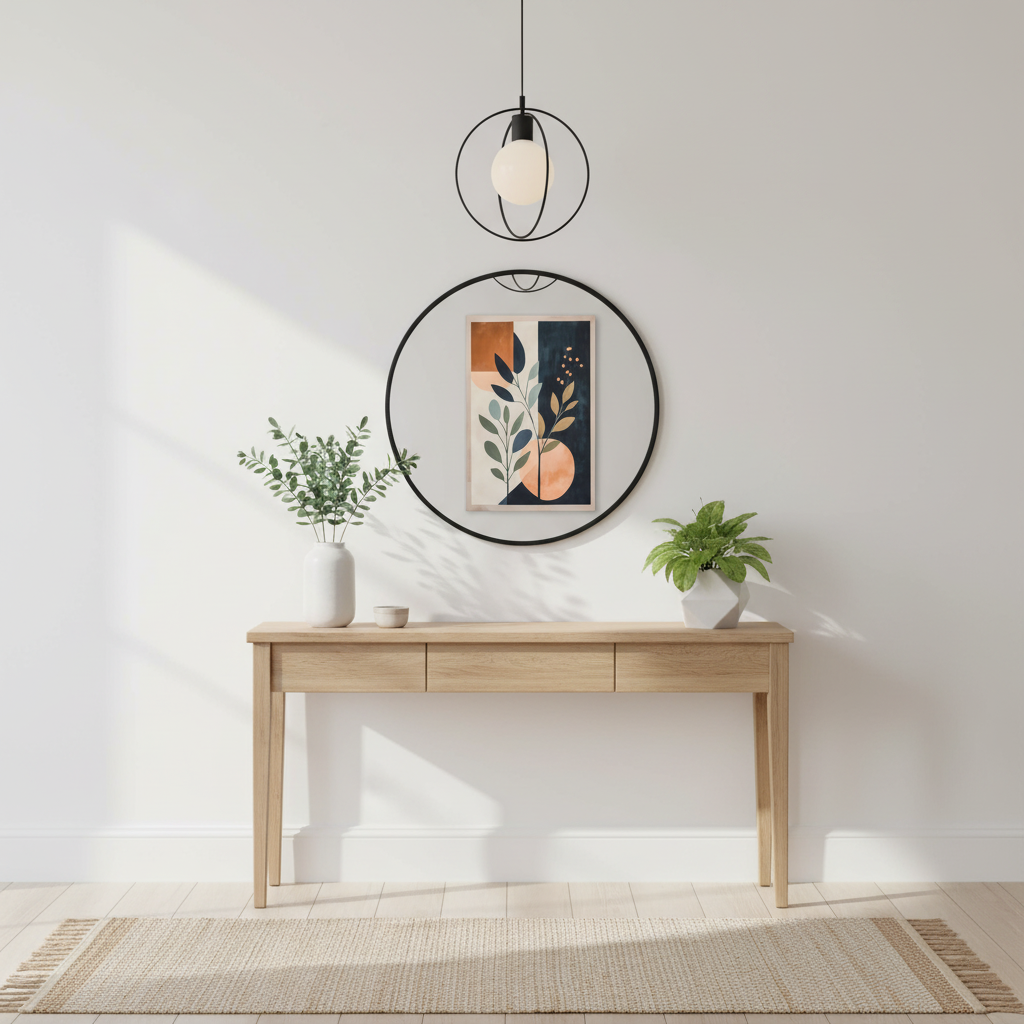 Botanical Abstract Canvas Print — Modern Geometric Plant Wall Art