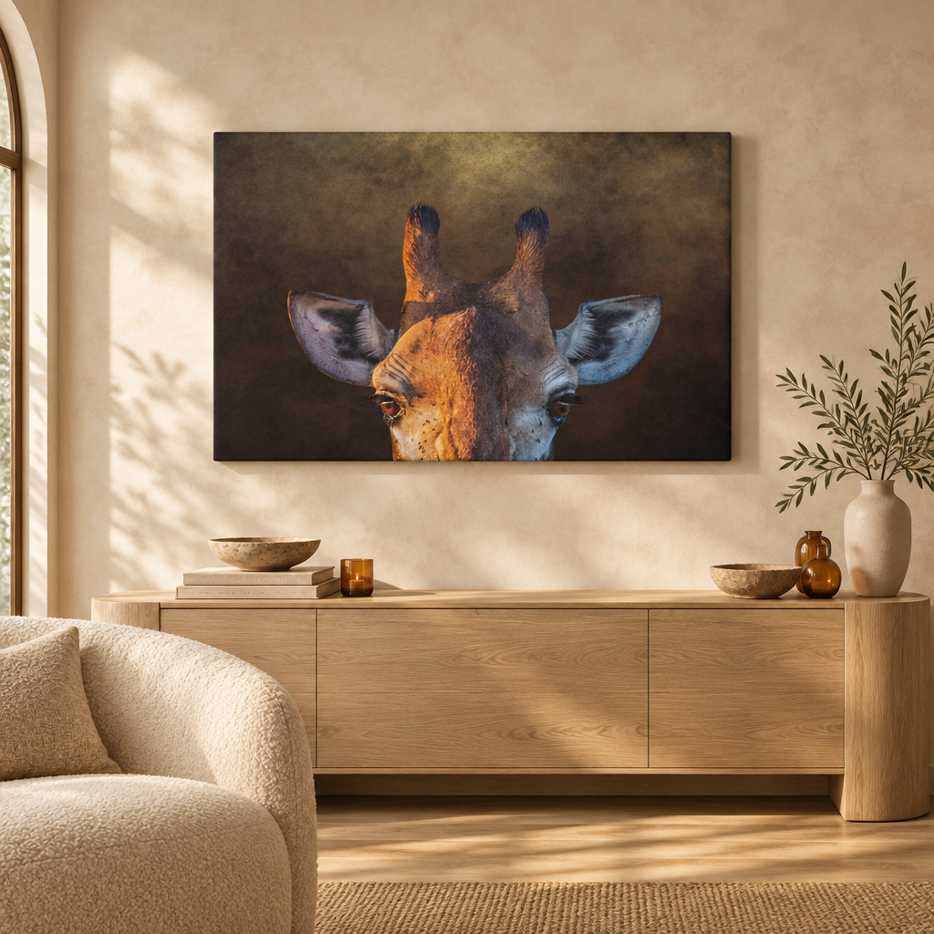 Giraffe Portrait in Golden Light — By Photographer Patsy Weingart