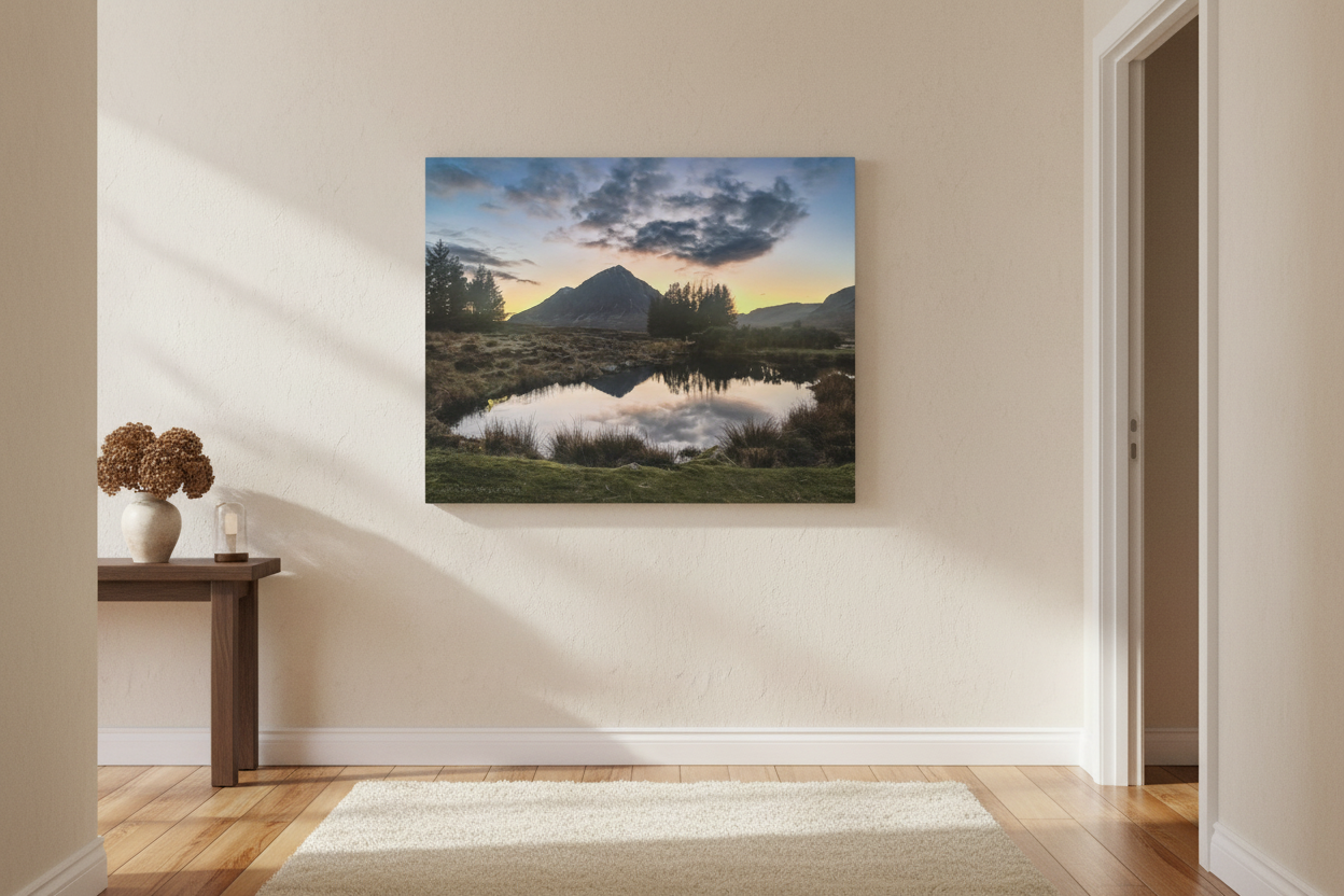 Glen Coe Sunset, Scottish Highlands – Canvas Print by Fergus King